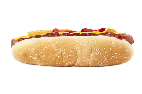 Hot-Dog z grilla kanapkę — Zdjęcie stockowe