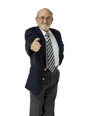 eski işadamı yardım sunan