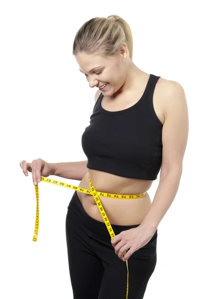 Measuring waist — Stock Photo, Image