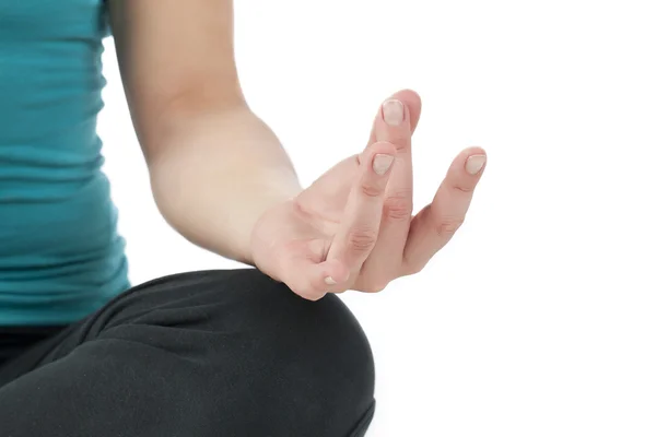 Meditating hand closeup — Stock Photo, Image