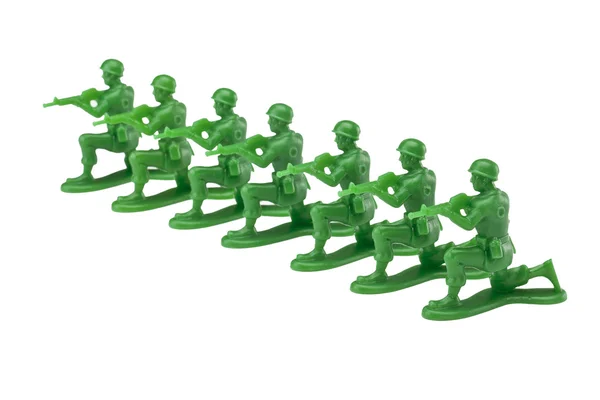 Military toy soldier kneeling ready for battle — Stock Photo, Image