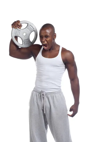 Muscular man shouting — Stock Photo, Image