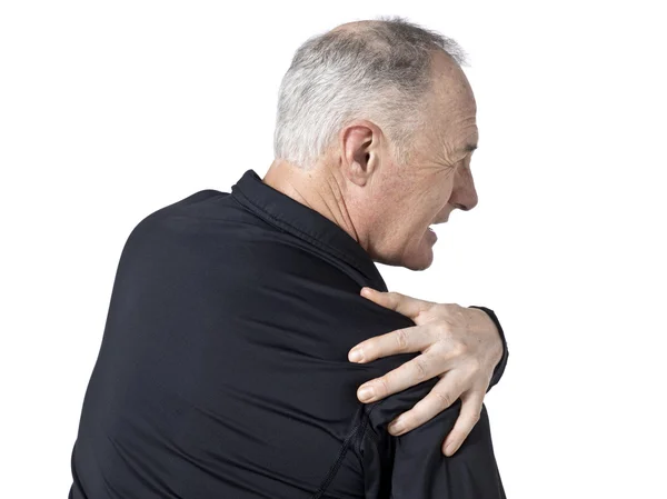 Alter Mann mit Schulterschmerzen — Stockfoto