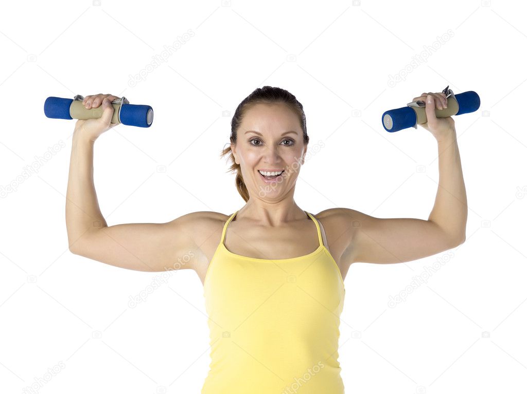 matured woman on a fitness exercise