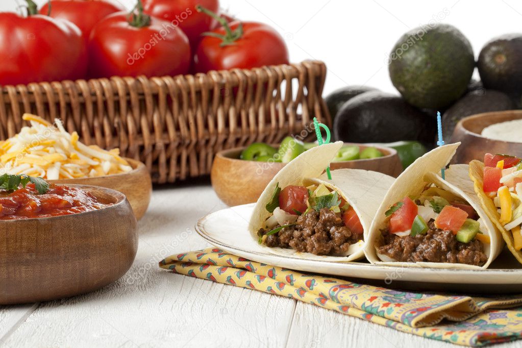 mexican taco and its ingredients