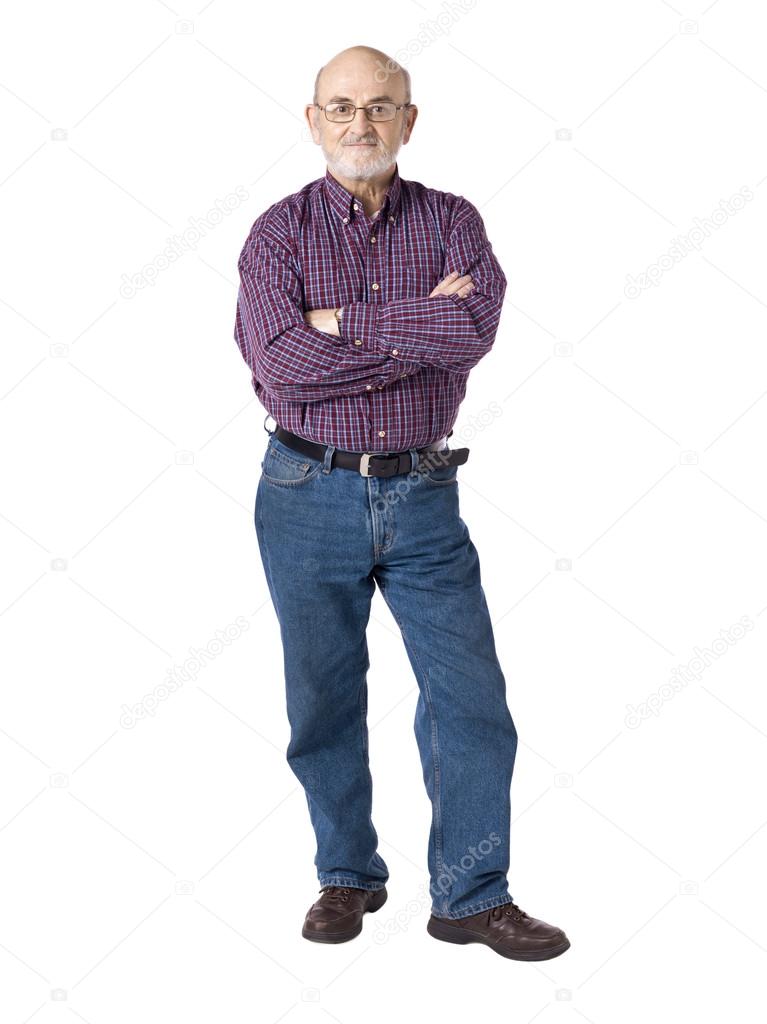 old man with arm crossed