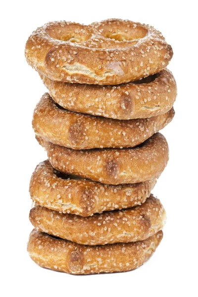 Beyaz izole lezzetli simit — Stok fotoğraf