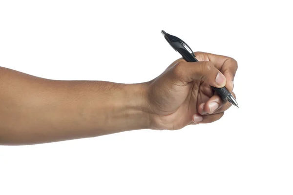 Ruka drží pero — Stock fotografie
