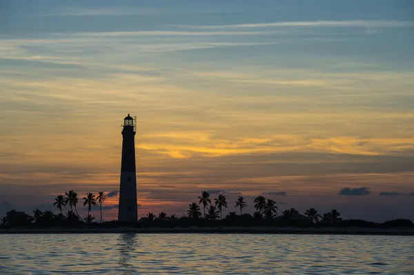 Dry tortugas latarni w malowniczy zachód słońca — Zdjęcie stockowe