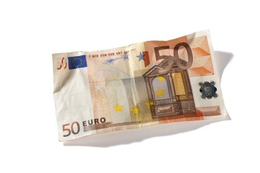 Beyaz arka plan notu 50 euro