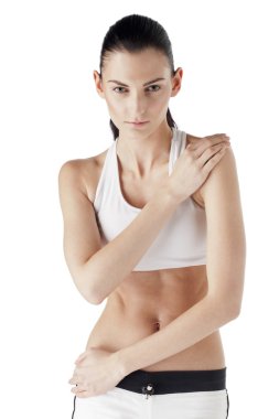 genç kadın kamera için poz uygun