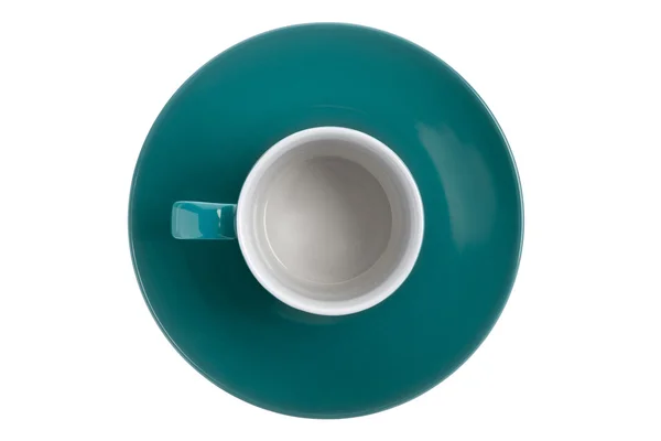 Tasse et assiette verte vide — Photo