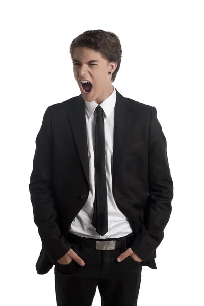 Homem na moda gritando — Fotografia de Stock