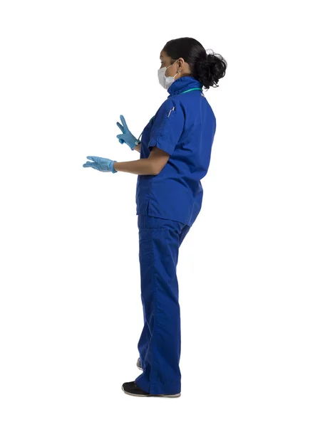Gesturing female surgeon — Stock Photo, Image