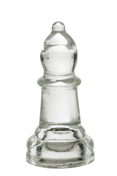 Glass chess bishop — Stock Photo, Image