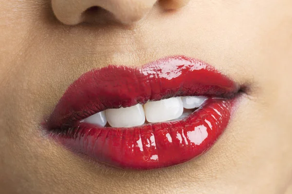 Female red lips — Stock Photo, Image