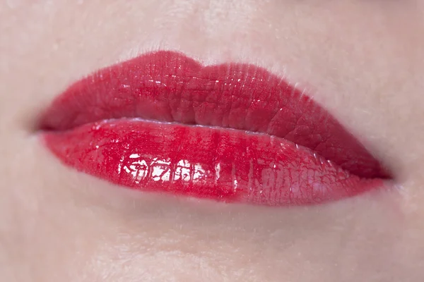 Glamour lábios vermelhos — Fotografia de Stock