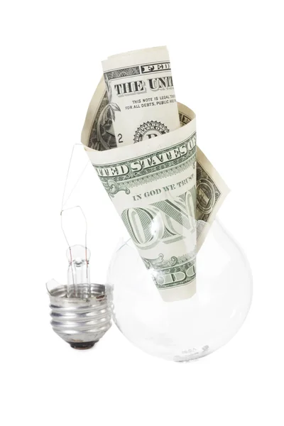 Light bulb with dollar Royalty Free Stock Photos