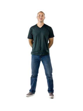 man standing while smiling clipart