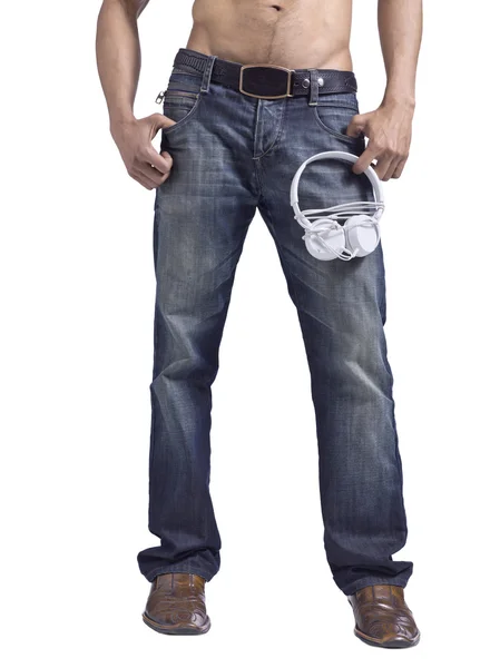 Мужчина в джинсах — стоковое фото