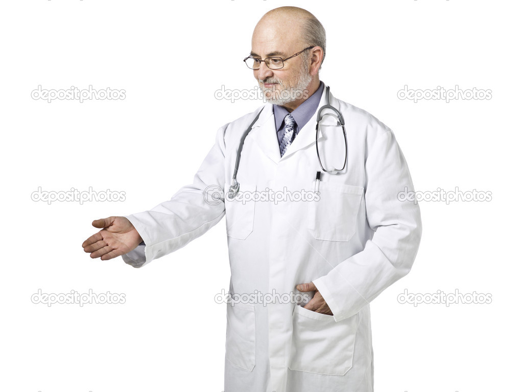 male doctor on a friendly gesture