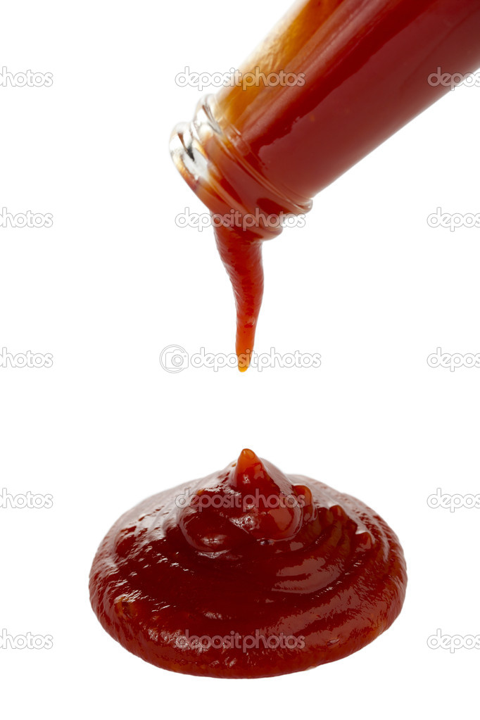 Pouring ketchup