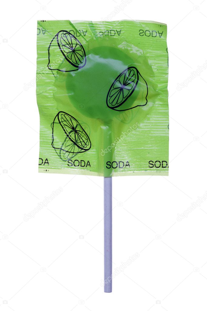 Lime flavor lollipop