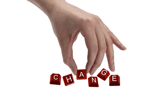 160 keys spelling the word change — Stock Photo, Image