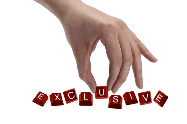 Keys spelling the word exclusive — Stock Photo, Image