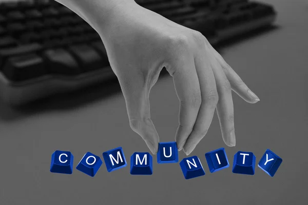 Keys spelling the word community — Stock Photo, Image