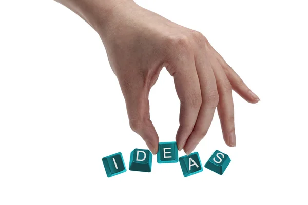 Keys spelling the word ideas — Stock Photo, Image