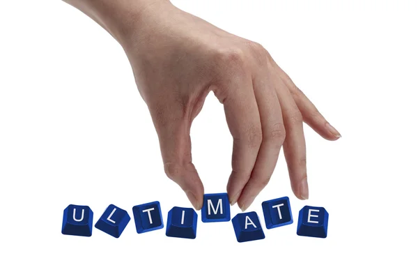 Keys spelling the word ultimate — Stock Photo, Image