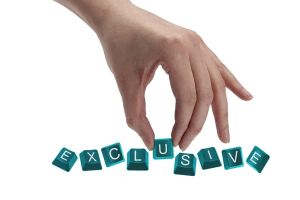Keys spelling the word exclusive — Stock Photo, Image