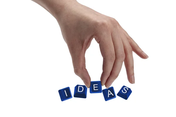 Keys spelling the word ideas — Stock Photo, Image