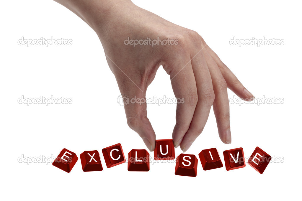 keys spelling the word exclusive