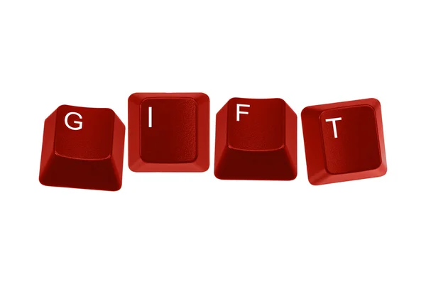 Clavier rouge orthographe CADEAU — Photo