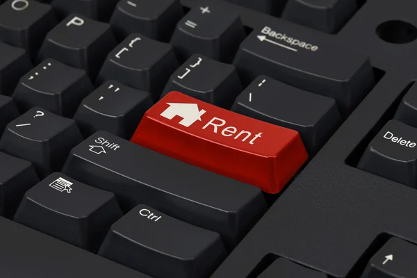 Red Key Highlighting Rent — Stock Photo, Image