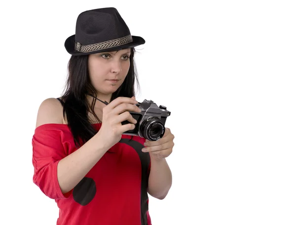 Woman taking pictures — Stock Photo, Image