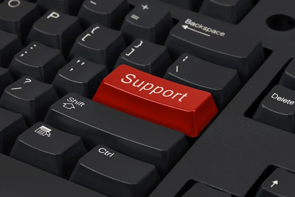 Red Key Highlighting Support — Stock Photo, Image