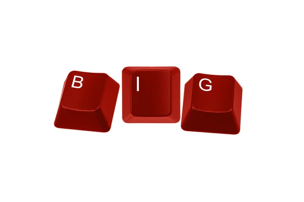 Red keyboard keys spelling BIG — Stock Photo, Image