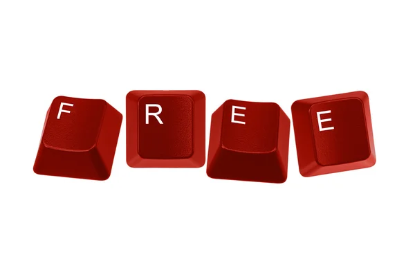 Red keyboard keys spelling free — Stock Photo, Image