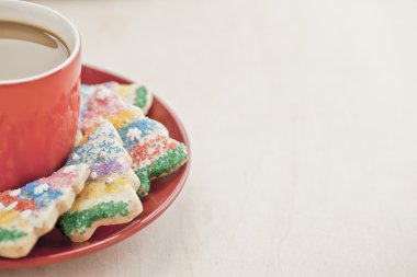 kahve ve kurabiye kırpılmış