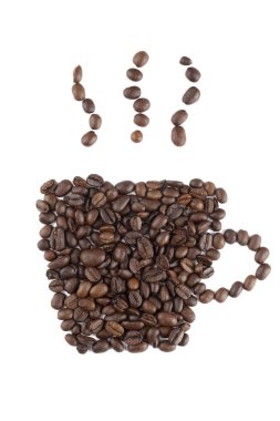 sıcak kahve görüntü kahve çekirdekleri ile yapılan