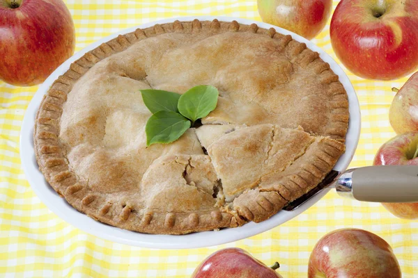 Apfelkuchen fertig zum Essen — Stockfoto