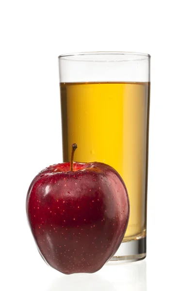 アップル アップル ジュース ガラスの横にあります。 — ストック写真