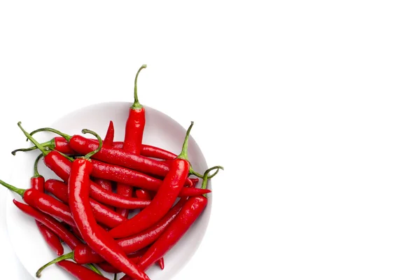 Bowl of red Peppers on White — Stok fotoğraf