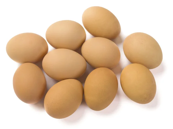 Brown eggs displayed on white — Stock Photo, Image