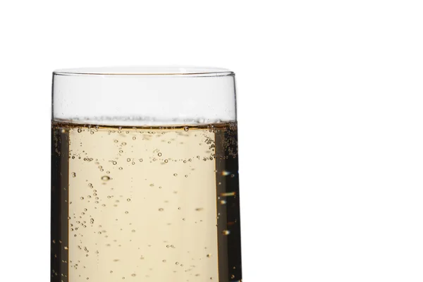 Flauta de champán llena de champán y burbujas —  Fotos de Stock