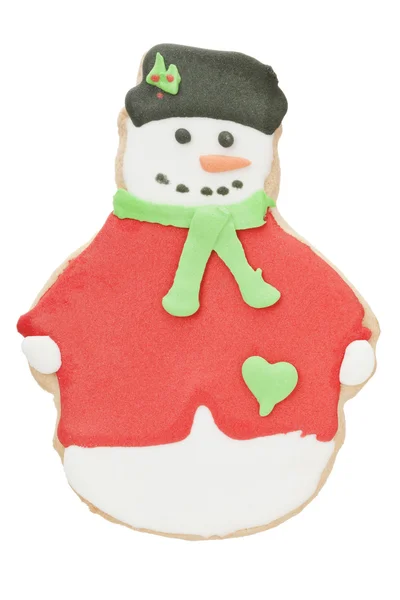 Boże Narodzenie bałwan cookie — Zdjęcie stockowe