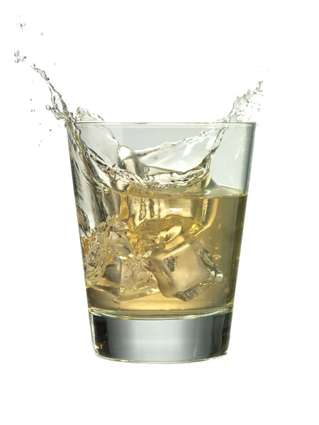 Cocktail drink with ice splash — Stock Photo, Image